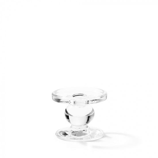 Кафяв-прозрачен стъклен свещник