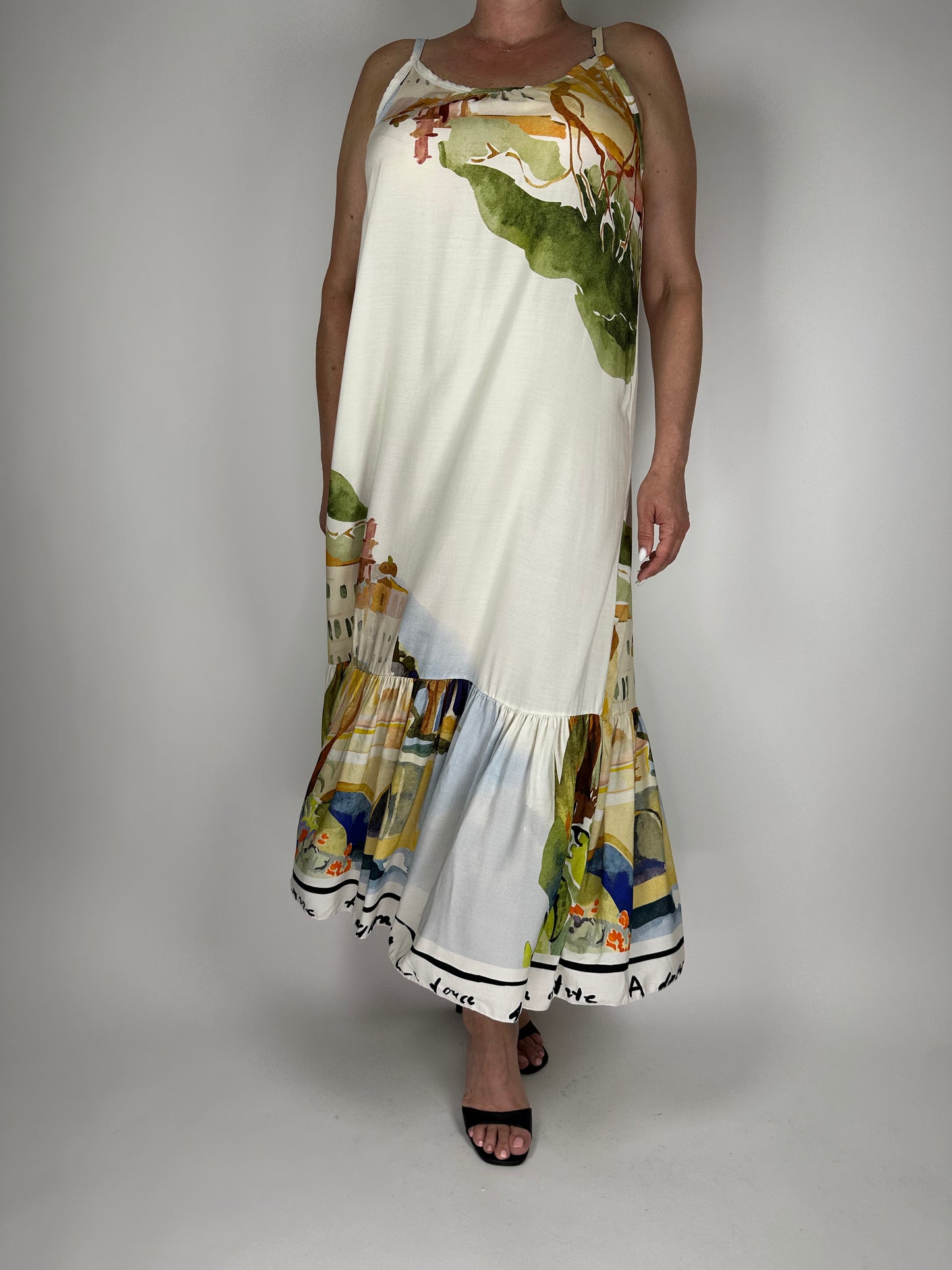 Дълга-лятна рокля с презрамки