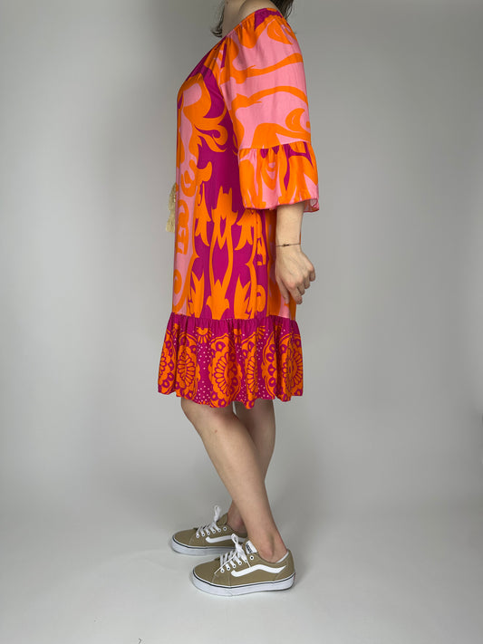 Лятна рокля от 100% вискоза – ефирна линия, флорална разцветка