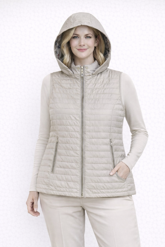 Елегантен дамски елек с качулка, дълъг до ханша