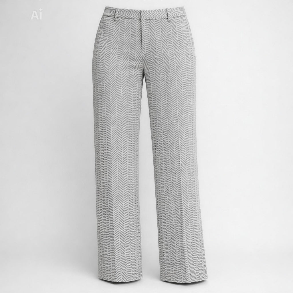 Елегантен панталон с прав, широк крачол и вталена линия в ханша