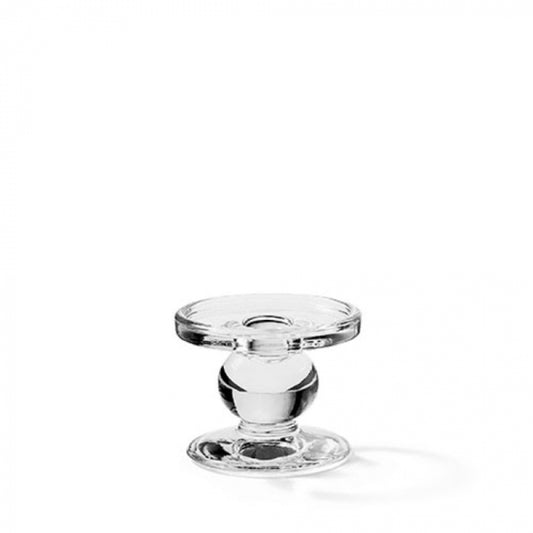 Зелен-прозрачен стъклен свещник