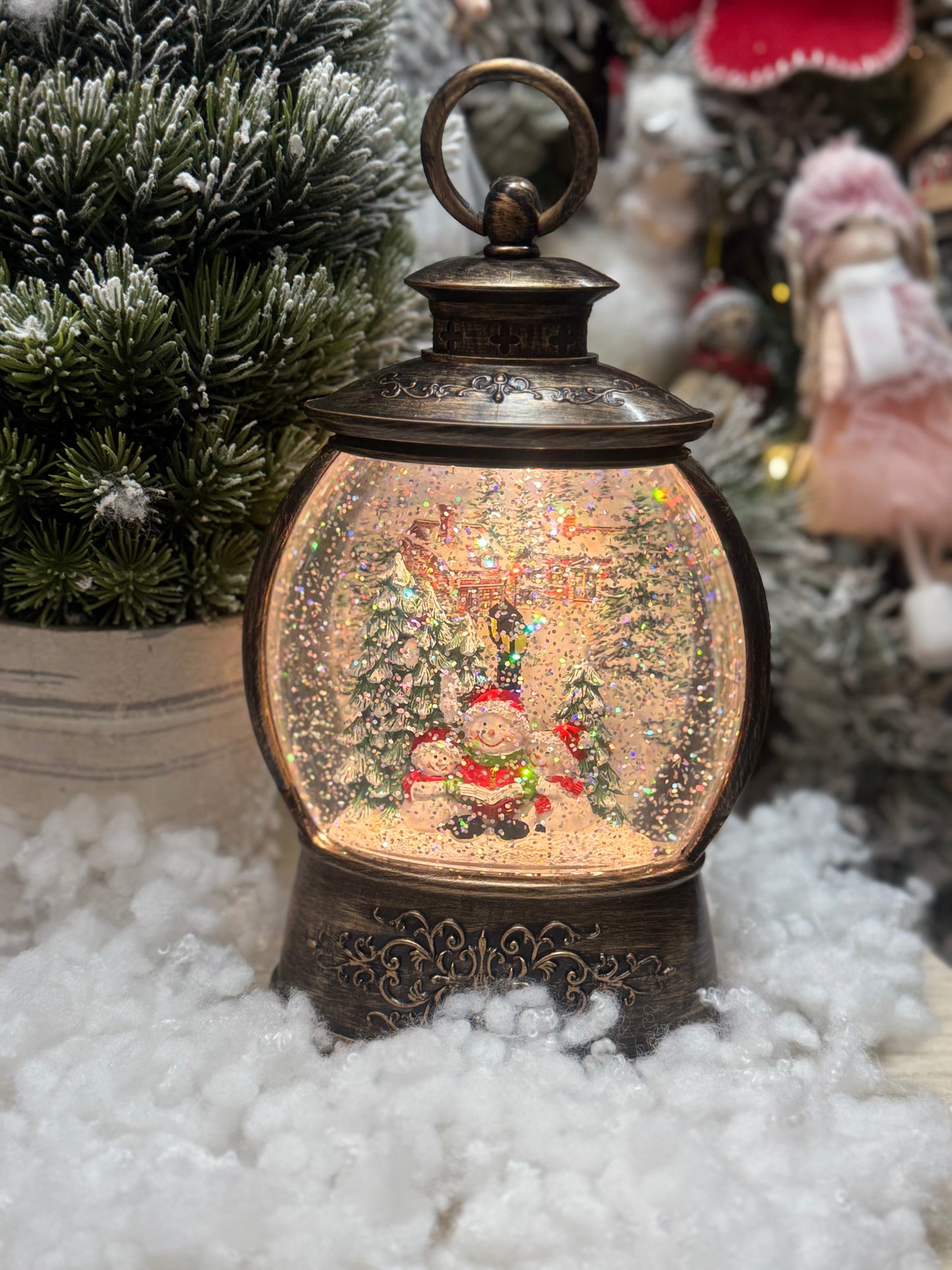 Коледна декоративна сфера с глитер, музика и LED светлина – USB/ток и батерии