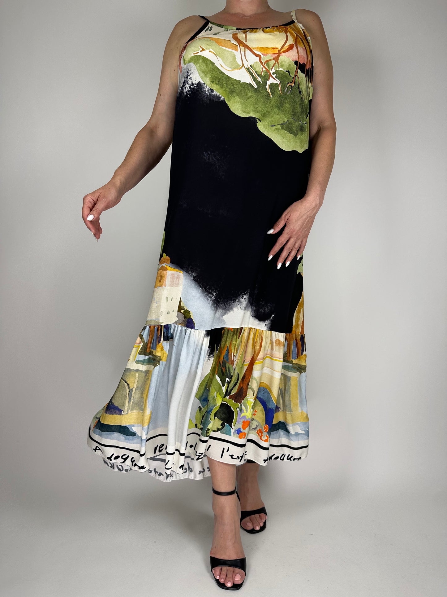 Дълга-лятна рокля с презрамки