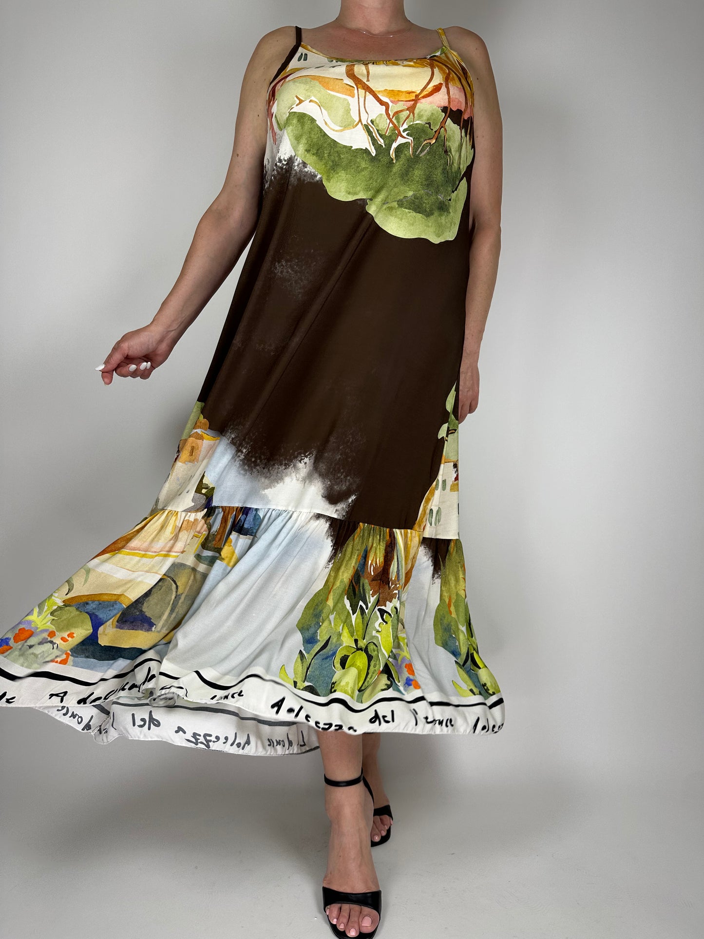 Дълга-лятна рокля с презрамки