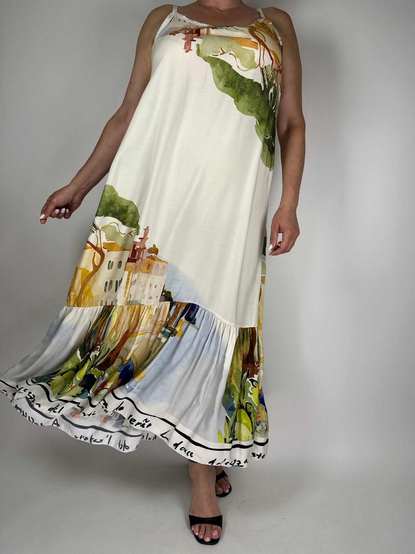 Дълга-лятна рокля с презрамки