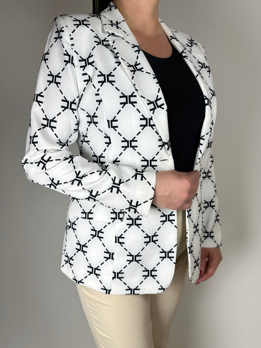 Сако с чено - бял принт