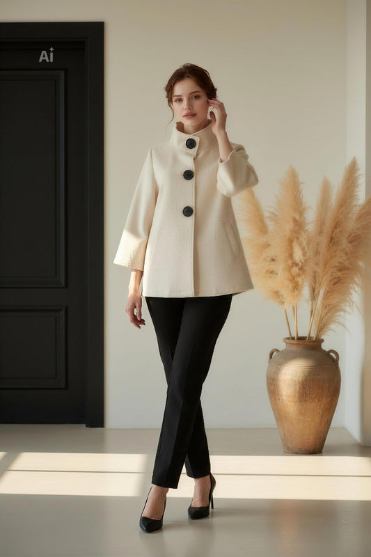 Елегантно и модерно палтенце с деликатно разкрояване