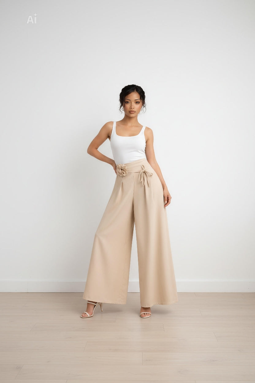 Елегантен пола-панталон с много широки, прави крачоли и свободно падаща линия