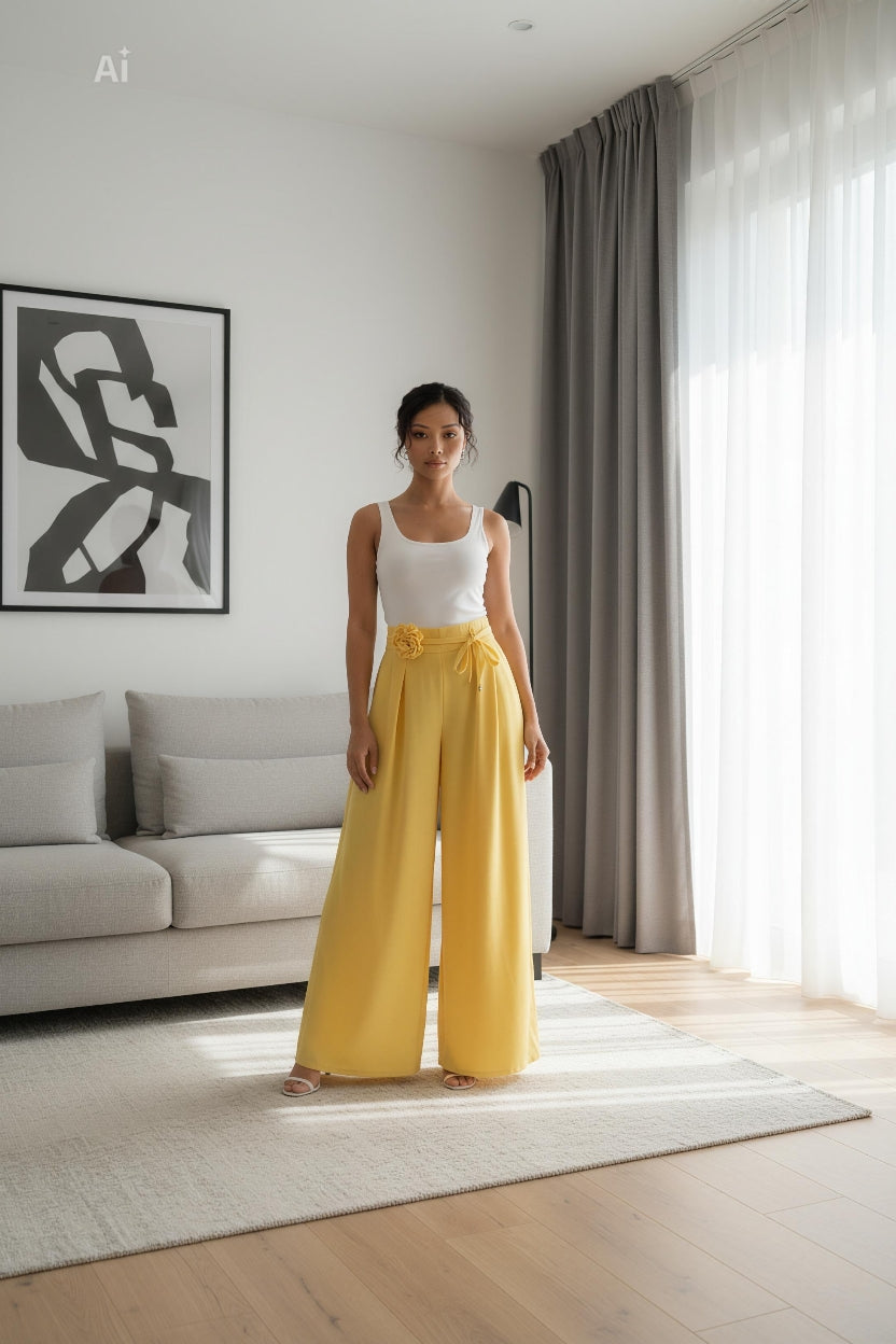 Елегантен пола-панталон с много широки, прави крачоли и свободно падаща линия