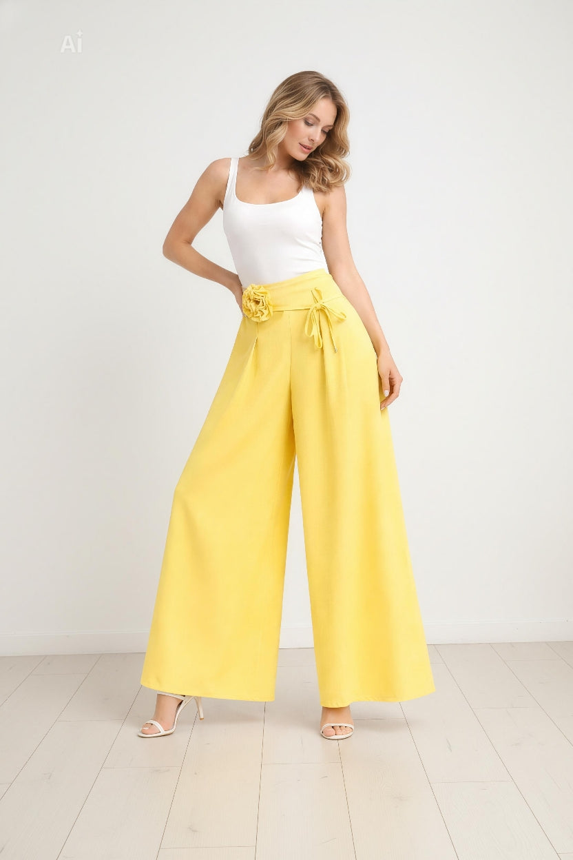 Елегантен пола-панталон с много широки, прави крачоли и свободно падаща линия