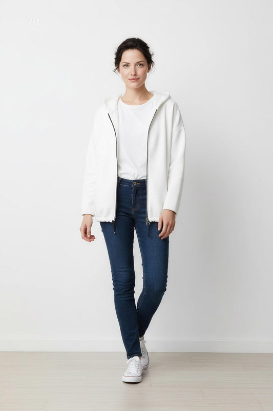 Дамски тренч с модерна спортно-елегантна визия, с качулка и цип